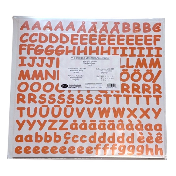 MANDARIN x3 Creative Memories ABC 123 Letters & Numbers Stickers Alphabet NEW - Picture 1 of 1